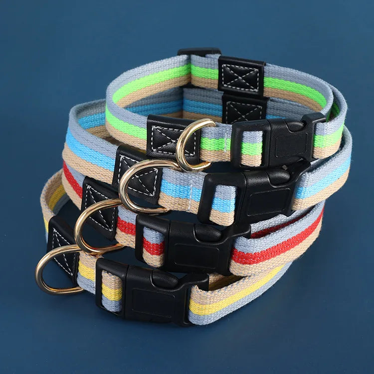 Canvas Dog Collar German Shepard Medium Large Dog Collars For Walking Training Dog Collar Strong Dog Leash Pet Leashes