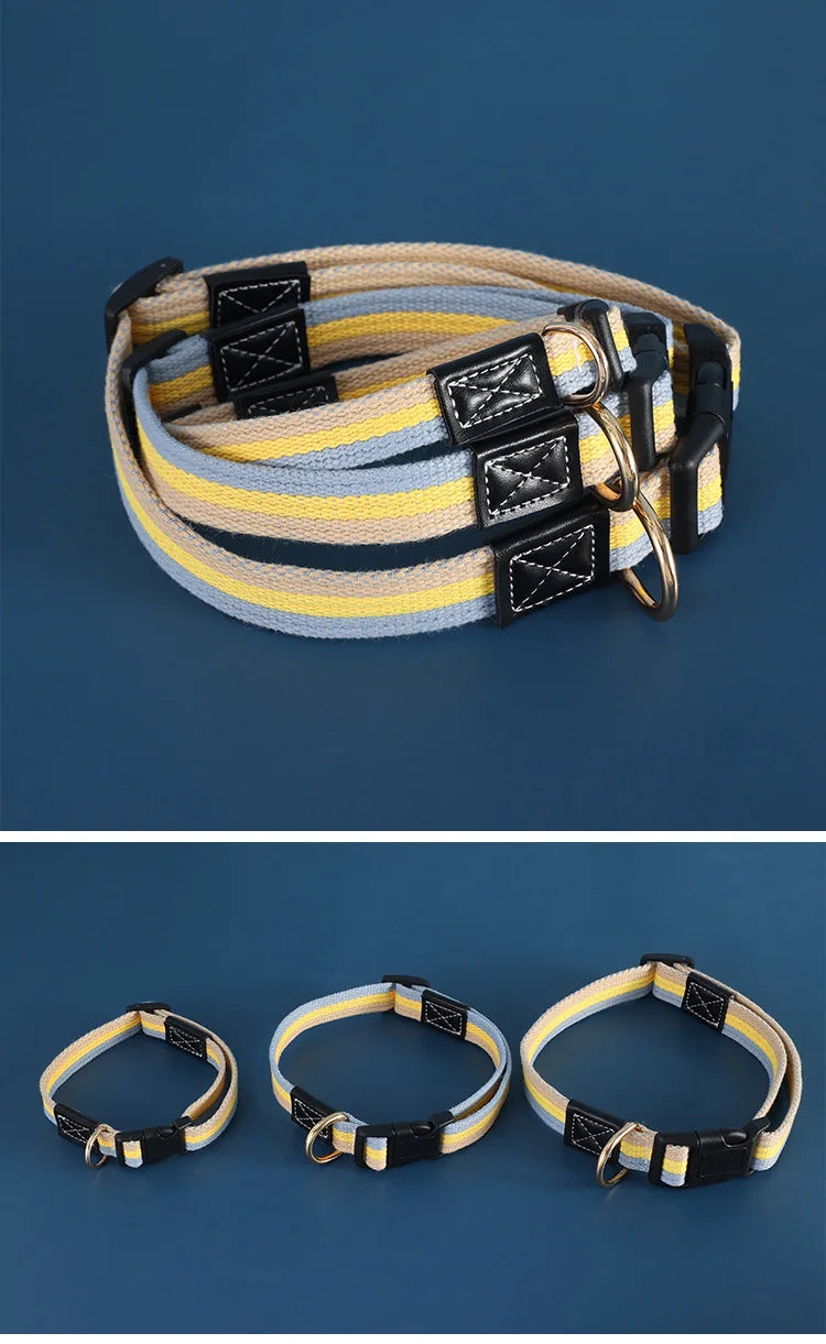 Canvas Dog Collar German Shepard Medium Large Dog Collars For Walking Training Dog Collar Strong Dog Leash Pet Leashes