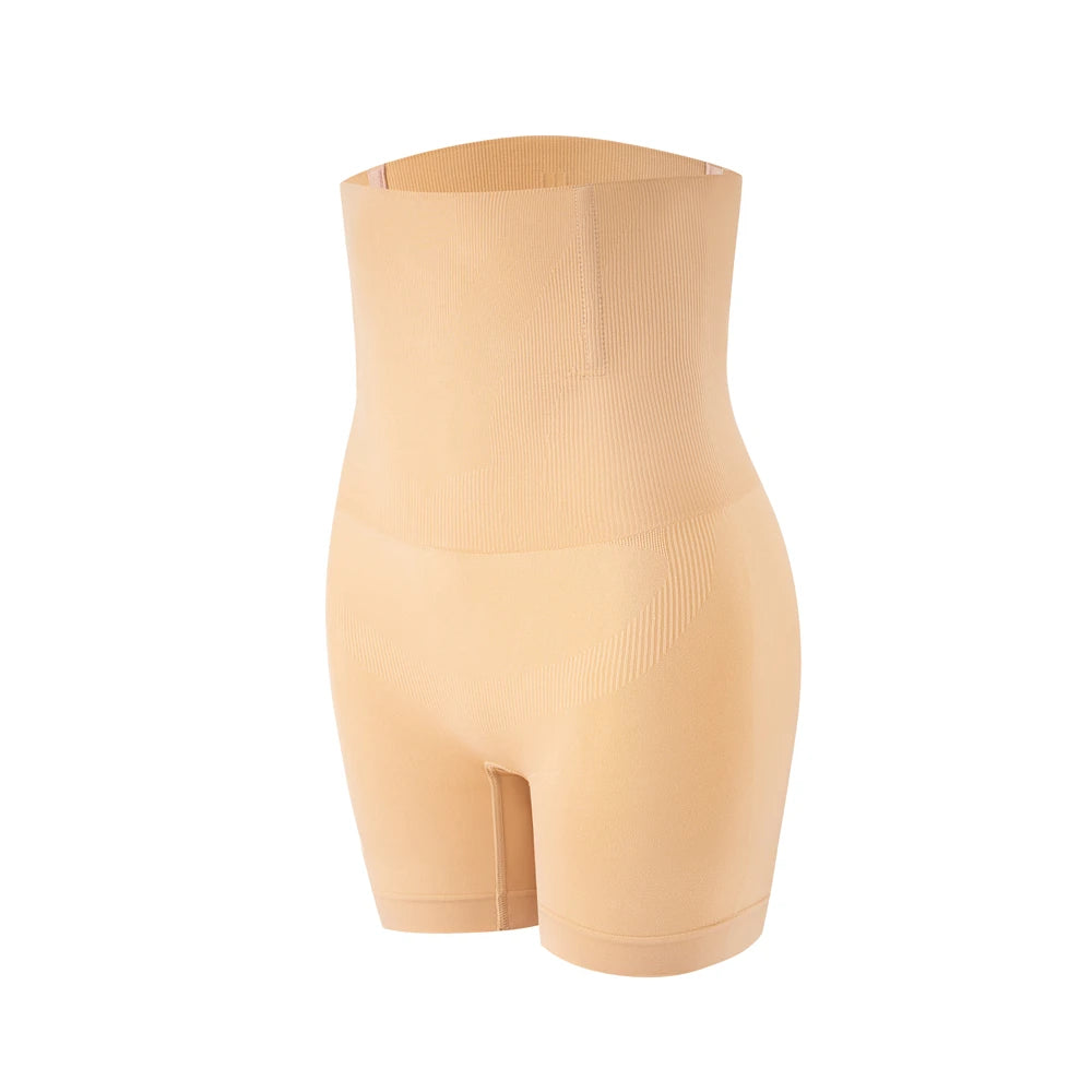 Women's High-Waist Knitted Shapewear Shorts Medium Control Nylon Spandex Blend Eye-Catching Underwear for Enhanced Shape