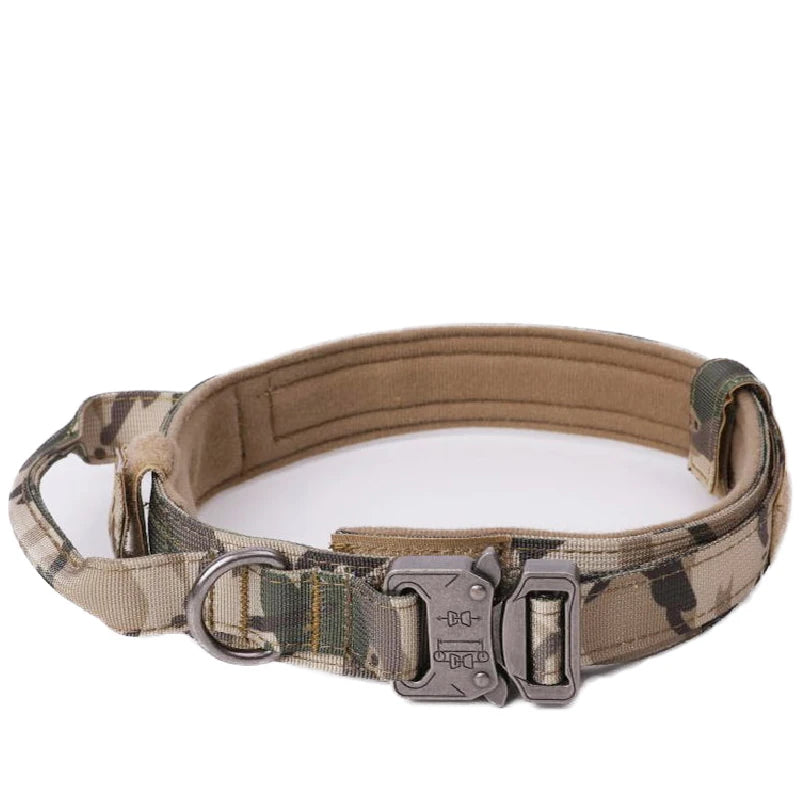 Durable Nylon Pet Dog Collar Leash Set Reflective Tactical Training Harness Large Dog Quick Release Solid Color Collars for Dogs