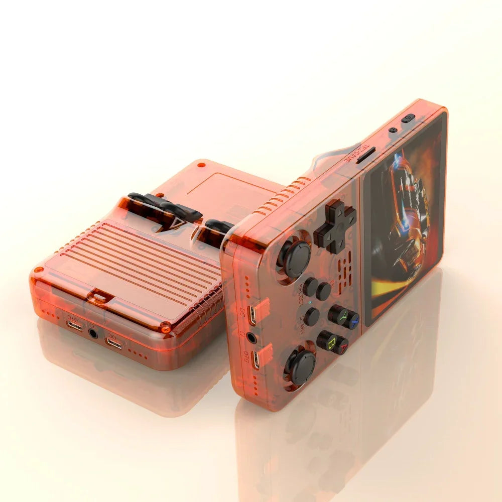R36S Portable Video Game Console 128GB Orange IPS Screen Linux System 64GB with 15000 Retro Games Pocket Handheld Player