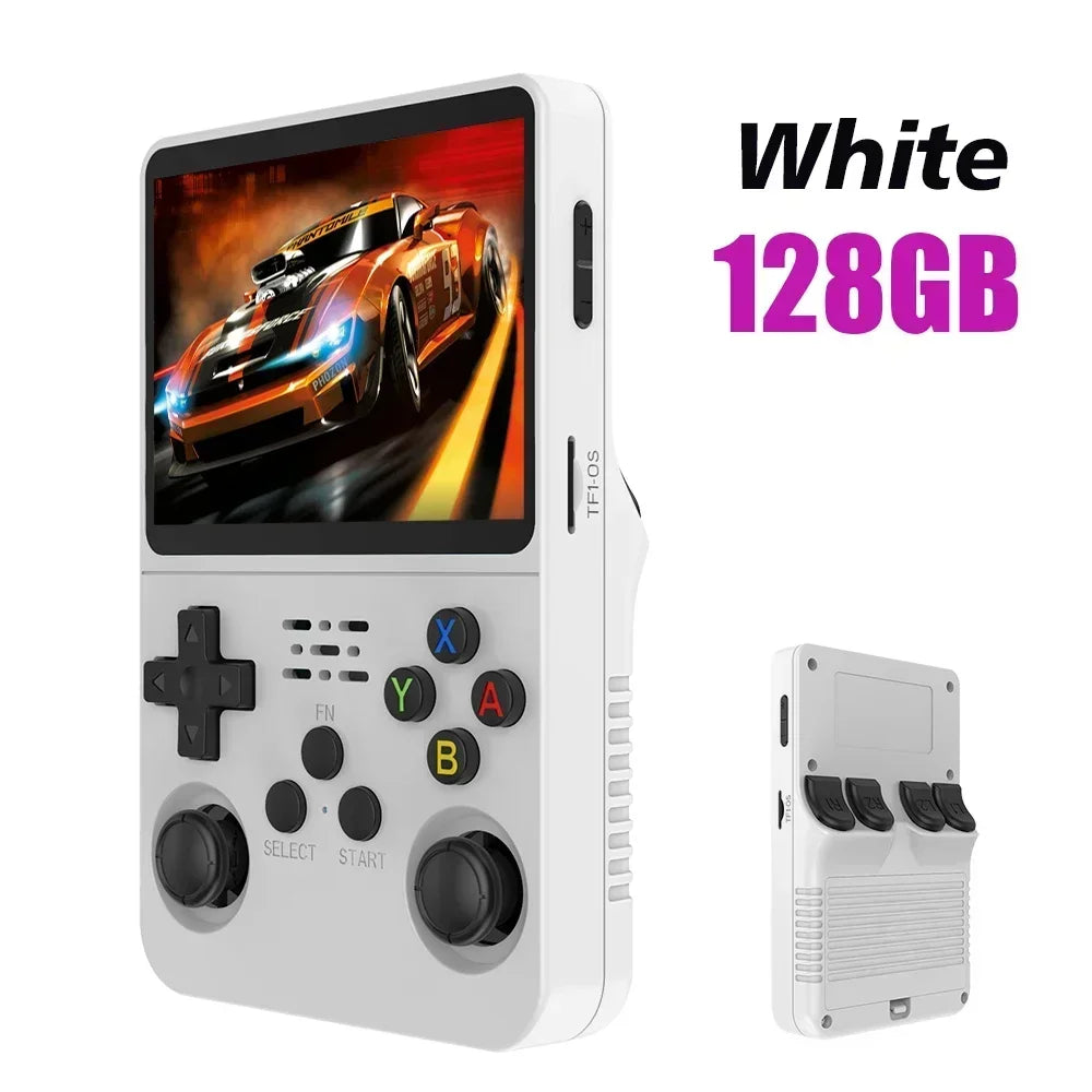 R36S Portable Video Game Console 128GB Orange IPS Screen Linux System 64GB with 15000 Retro Games Pocket Handheld Player