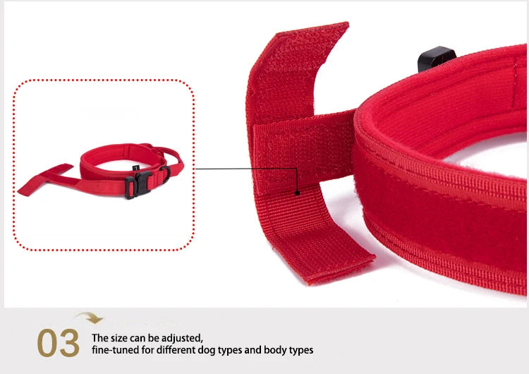 Durable Nylon Pet Dog Collar Leash Set Reflective Tactical Training Harness Large Dog Quick Release Solid Color Collars for Dogs