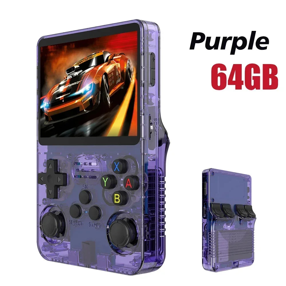 R36S Portable Video Game Console 128GB Orange IPS Screen Linux System 64GB with 15000 Retro Games Pocket Handheld Player