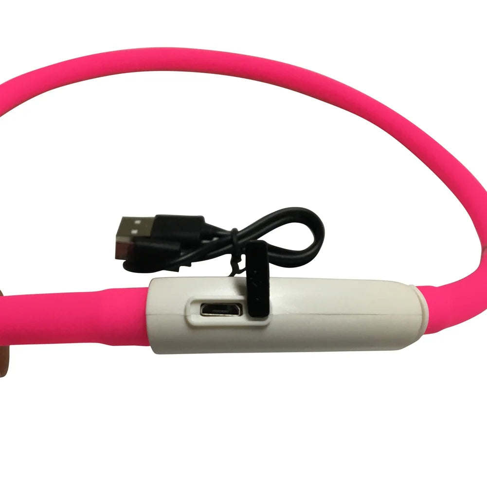 LED Dog Collar Light Up Dog Collars USB Rechargeable Glow Safety Basic Dog Collars for Large Medium Small Dogs Cats Night