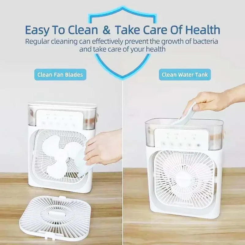 XIAOMI Portable Fan 3 in 1 Humidifier Air Adjustment LED Light Household USB Chargeable Air Conditioner Office Moisturizing Fans