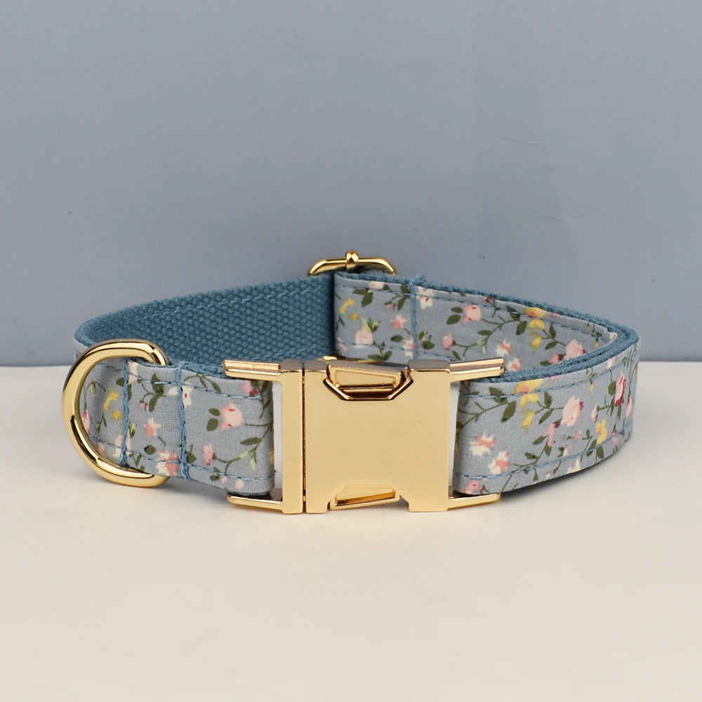 Luxury Tactical Dog Collar Leash Harness Set with Bow Tie Pets Accessories Quick Release Personalized Breakaway Polyester Blends