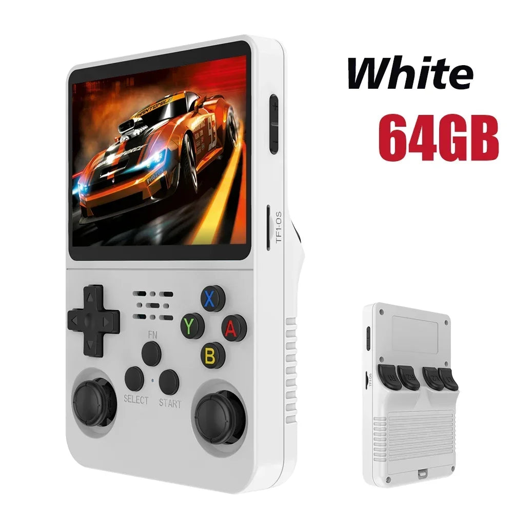R36S Portable Video Game Console 128GB Orange IPS Screen Linux System 64GB with 15000 Retro Games Pocket Handheld Player