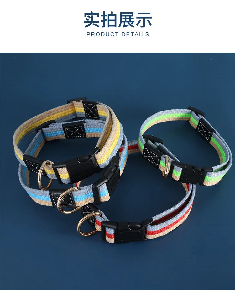 Canvas Dog Collar German Shepard Medium Large Dog Collars For Walking Training Dog Collar Strong Dog Leash Pet Leashes