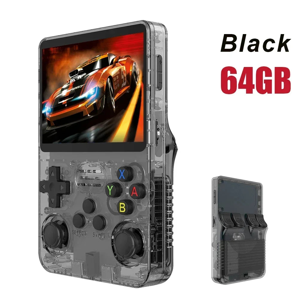 R36S Portable Video Game Console 128GB Orange IPS Screen Linux System 64GB with 15000 Retro Games Pocket Handheld Player
