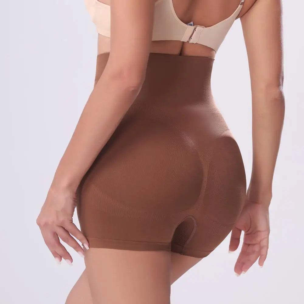 Women's High-Waist Knitted Shapewear Shorts Medium Control Nylon Spandex Blend Eye-Catching Underwear for Enhanced Shape