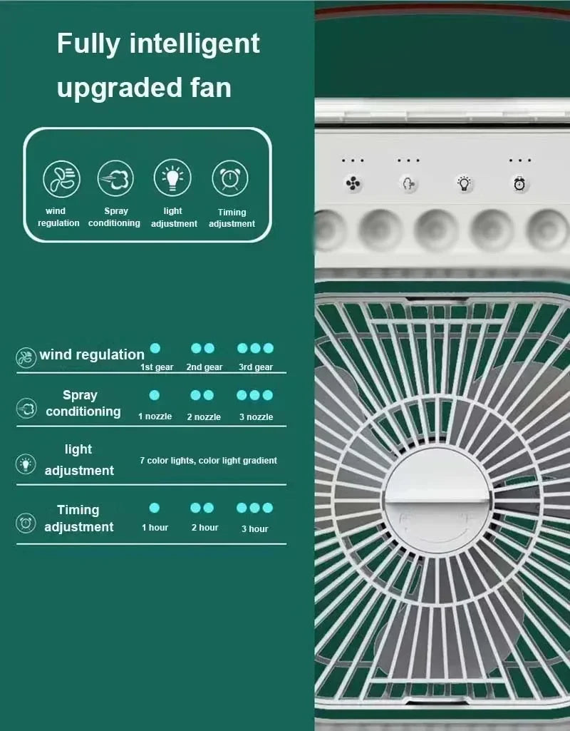 Xiaomi 3-in-1 Portable Fan Air Conditioners Fan With LED Night Light Household Small Air Cooler For Office Home Adjustable Fan
